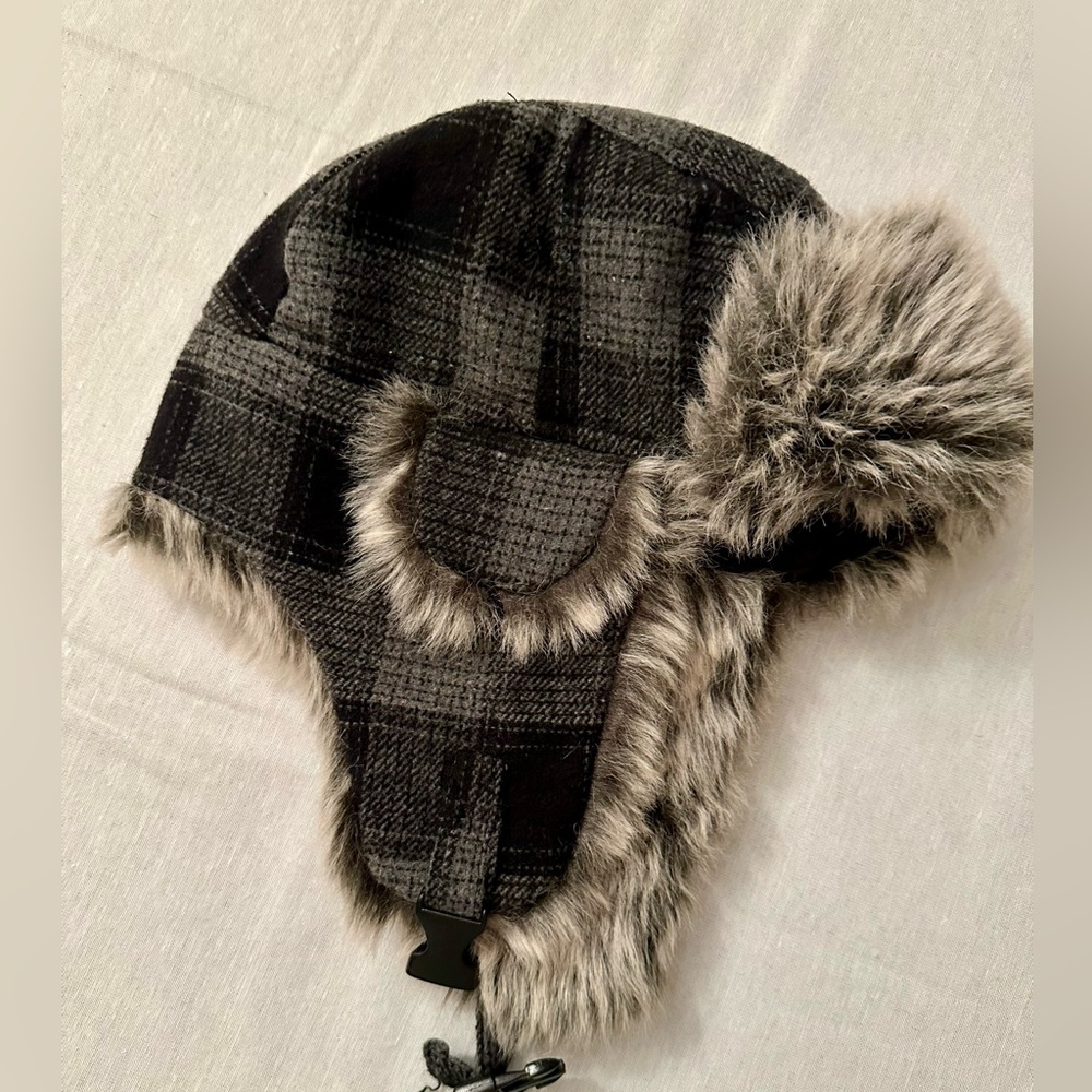 Winter fur-trimmed hat